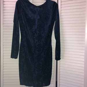 Velvet (feel) Navy Long Sleeve Dress